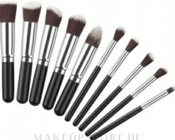Make-up-Pinselset schwarz-silber 10 St.