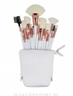 Make-up-Pinselset 18-tlg.+ Kosmetiktasche, weiß