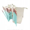 Make-up-Pinselset 12-tlg., türkis + Etui, weiß