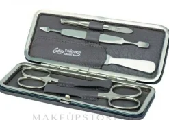 Maniküre-Set, 5 Stück Siena, Clipverschluss, grau