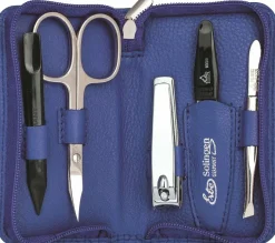 Maniküre-Set, 5 Stück Siena, mit Stromverschluss, blau