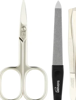 Maniküreset, 3 Teile, bronzefarbenes Metallic