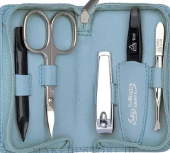 Maniküre-Set, 5 Teile Siena, mit Reißverschluss, ozeanblau