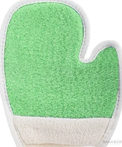 Massagehandschuh mit Daumen aus Baumwolle grün