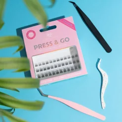 Mini-Pinzette für falsche Wimpern, weiß mit Tupfen