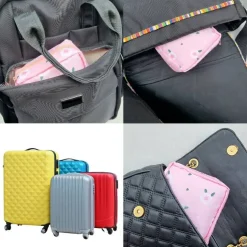 Mini-Tasche für Damenhygieneartikel, Blumen, pink