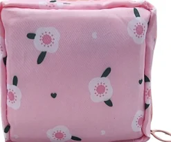 Mini-Tasche für Damenhygieneartikel, Blumen, pink