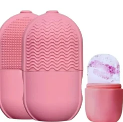 Multifunktionales Gesichtsmassagegerät, rosa