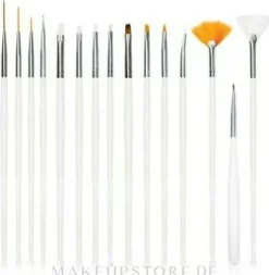 Nageldesign-Pinsel weiß 15 St.