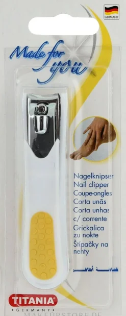 Nagelknipser verchromt weiß-gelb