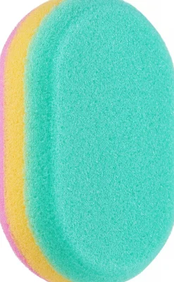 Ovale Badeschwamm 30468, rosa-gelb-grün