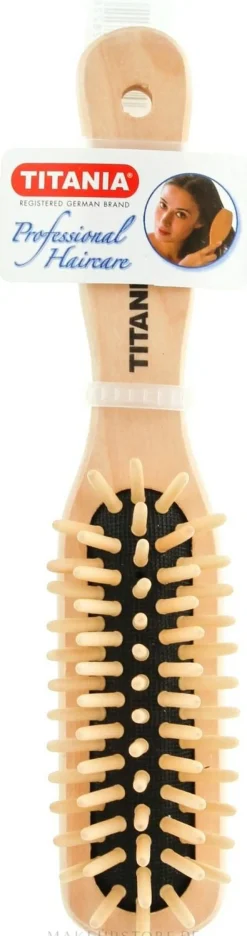 Ovale Massagebürste aus Holz braun