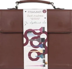 Pinselset zum Färben in einer Vintage-Mappe