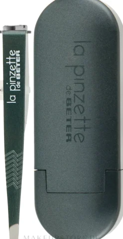 Pinzette schräg mit Spiegel grau