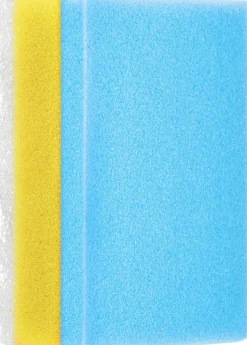 Rechteckiger Badeschwamm weiß-gelb-blau