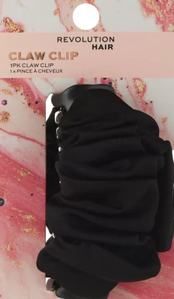 Satin-Haarspange mit Rüschen schwarz