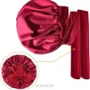 Satin-Haarturban mit Bindeband bordeauxrot