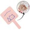 Schminkspiegel mit Griff, einseitig XL, Höhe 16 cm, L23, pink