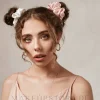 Scrunchie-Haargummi aus Naturseide in Puderfarbe Largy