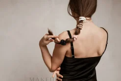 Scrunchie-Haargummi aus Naturseide in Puderfarbe Skinny