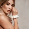 Scrunchie-Haargummi aus Naturseide milchweiß Midi