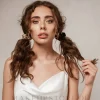 Scrunchie-Haargummi aus Naturseide golden Midi