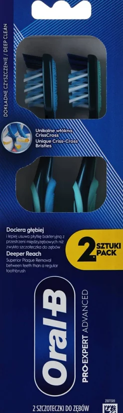 Set aus Zahnbürsten „Alles in einem“, mittelharte Borsten, grün + blau