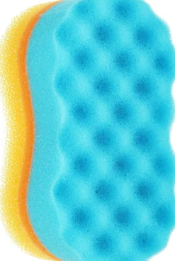 Sport Bade- und Massage-Schwamm, orange-blau