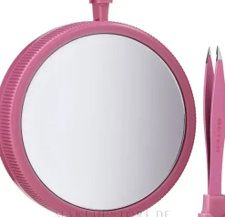 Taschenspiegel mit Pinzette rosa