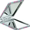 Taschenspiegel, rosa-türkis