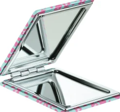 Taschenspiegel, rosa-türkis