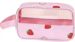 Wasserdichte Kosmetiktasche „Erdbeere“, Größe S, KS149, rosa