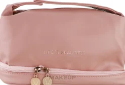 Weiche rosa Kosmetiktasche mit Organizer 418019 Öko-Leder
