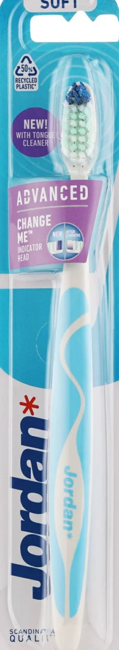 Weiche Zahnbürste Advanced, weiß-blau