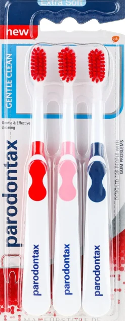 Zahnbürste extra weich Gentle Clean dunkelblau, rosa, rot 3 St.