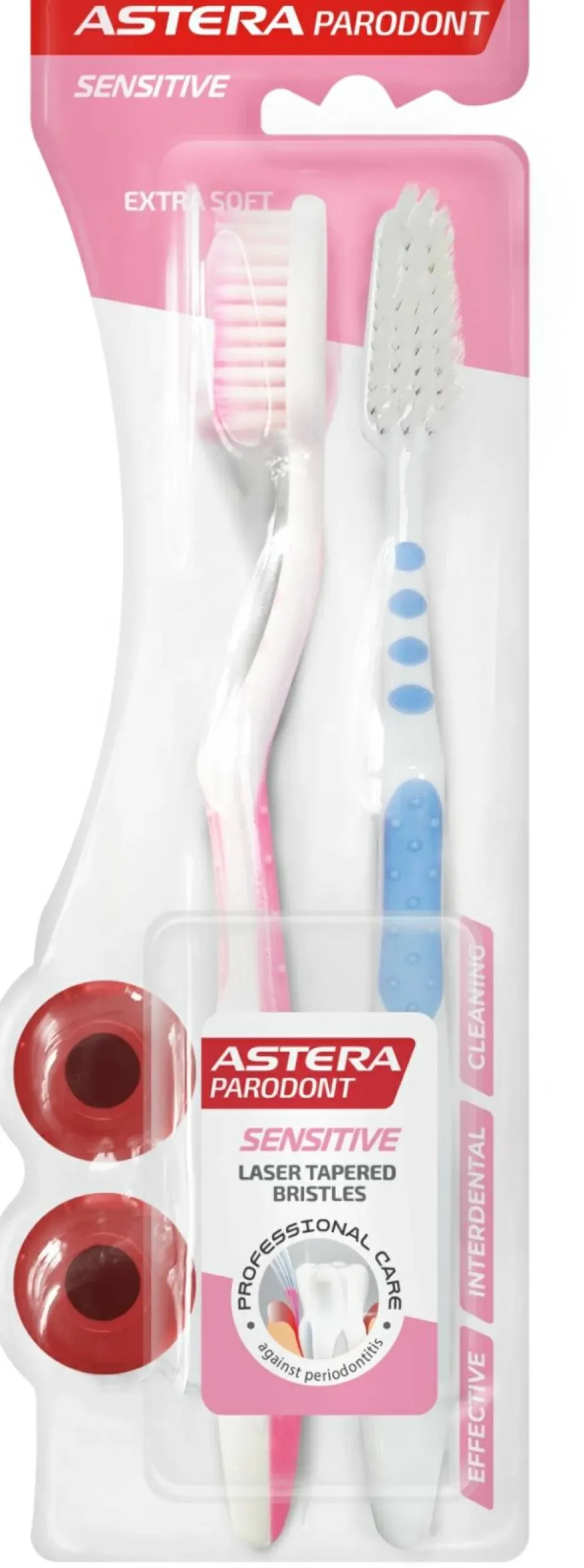 Zahnbürste, extramweich, blau + rosa