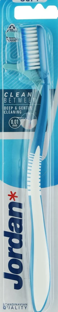 Zahnbürste für die Zähne mit Zahnseide, weich, blau