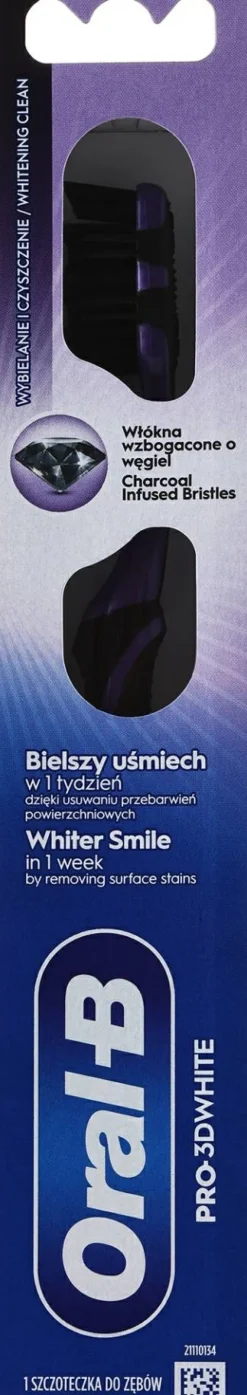 Zahnbürste mit Holzkohle, mittlere Härte, violett