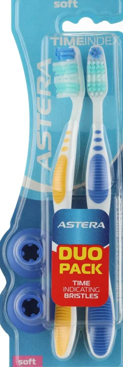 Zahnbürste mit Zeitindikator, weich, gelb + blau