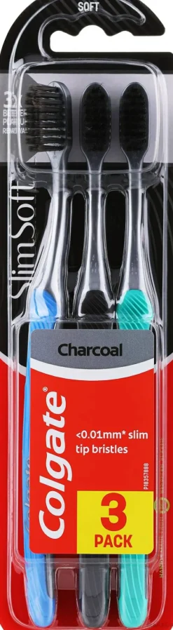 Zahnbürste weich blau, schwarz, türkis