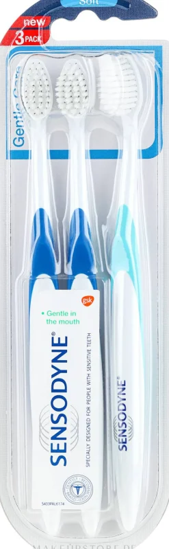 Zahnbürste weich Gentle Care hellblau, blau 3 St.