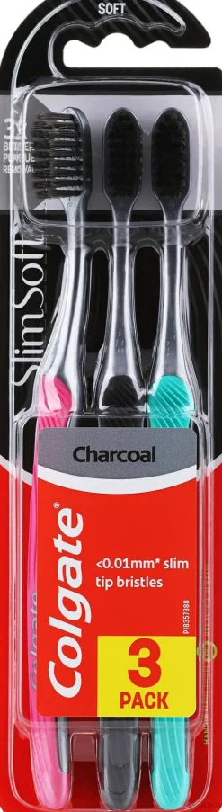 Zahnbürste weich rosa, schwarz, türkis