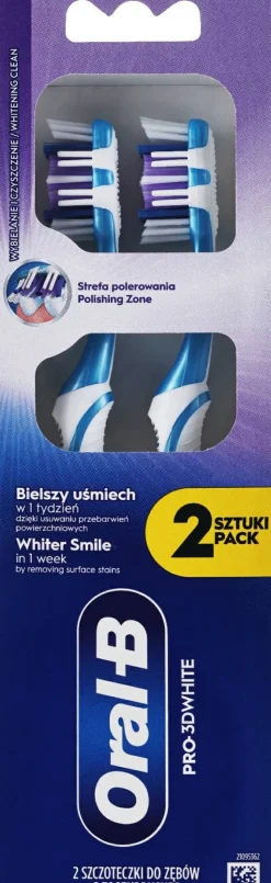 Zahnbürstenset 'Aufhellung', mittlere Härte, blau